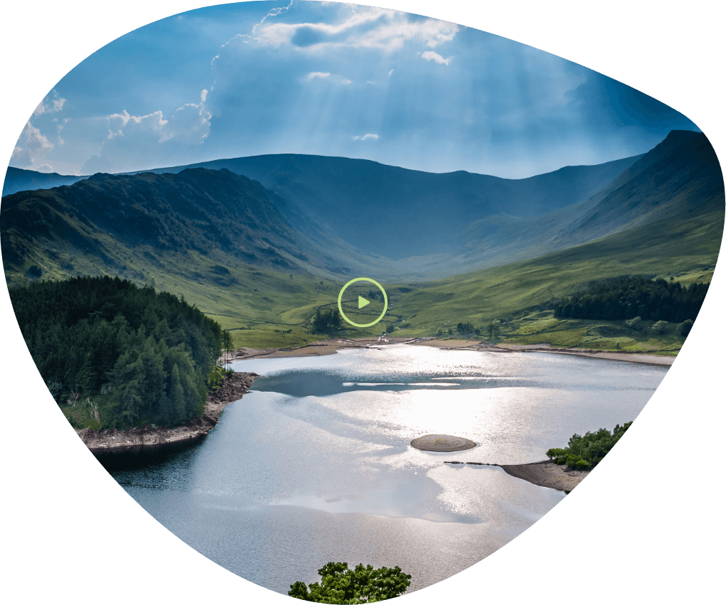 pebble shape with image of a river